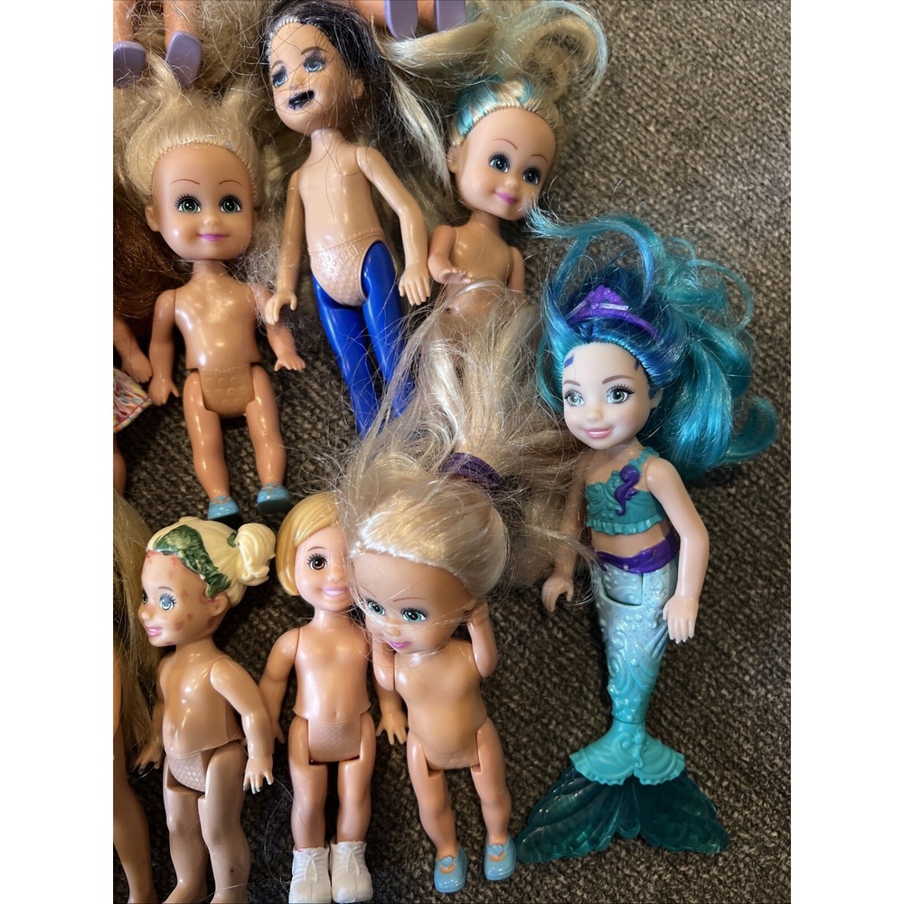 BARBIE Kelly dolls lot 18 Boys Mermaid Plastic Hair - Picture 4 of 7